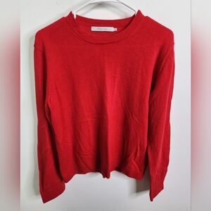 100% Merino Wool, Red Long Sleeve Sweater, NWOT!!! Size Large